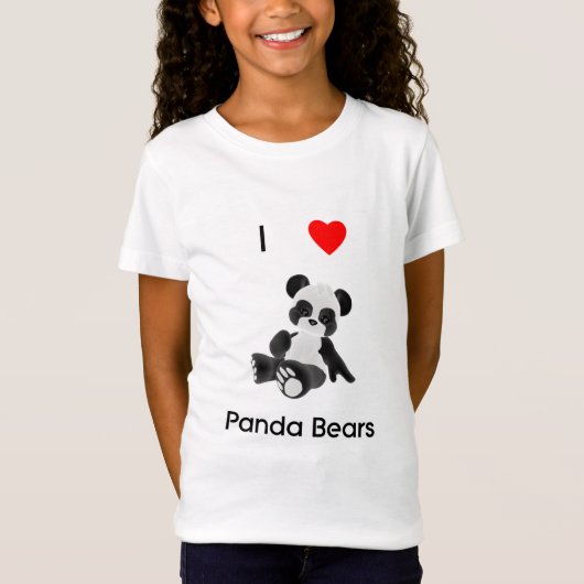 T-Shirt J'aime des ours panda (Devant)