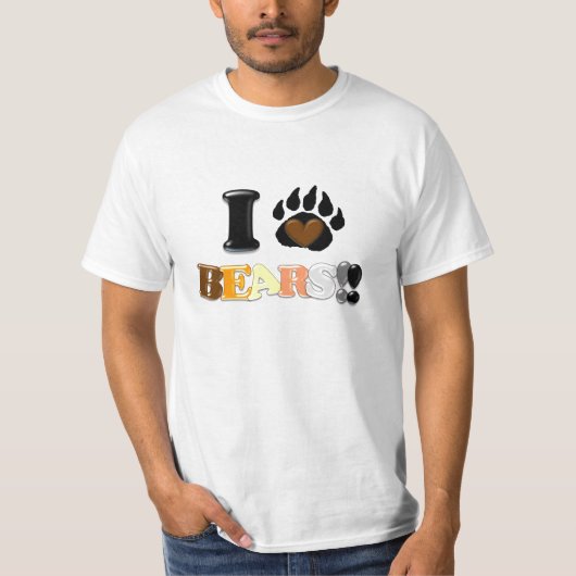 T-shirt J'aime des ours ! ! (Pièce en t de valeur) (Devant)