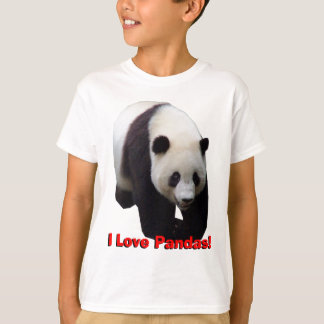 T-shirt J'aime des pandas ! Le panda géant badine la