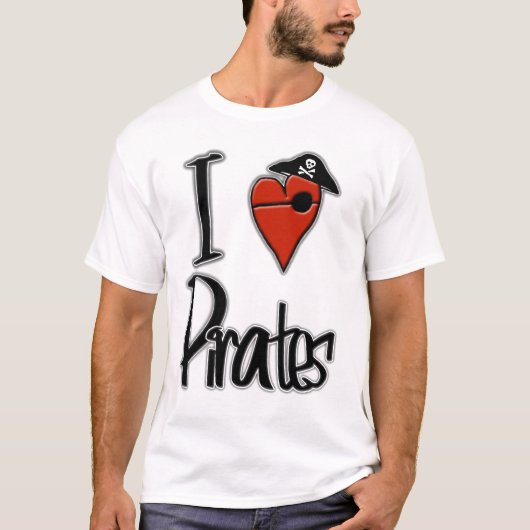 T-shirt J'aime des pirates (Devant)