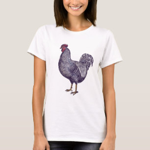 T-shirt J'aime des poulets de Plymouth Rock - coq vintage