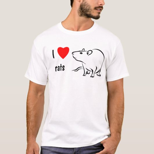 T-shirt J'aime des rats (Devant)