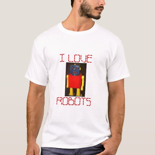 T-SHIRT J'AIME DES ROBOTS (Devant)