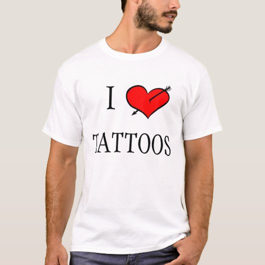 T-shirt J'aime des tatouages (Devant)