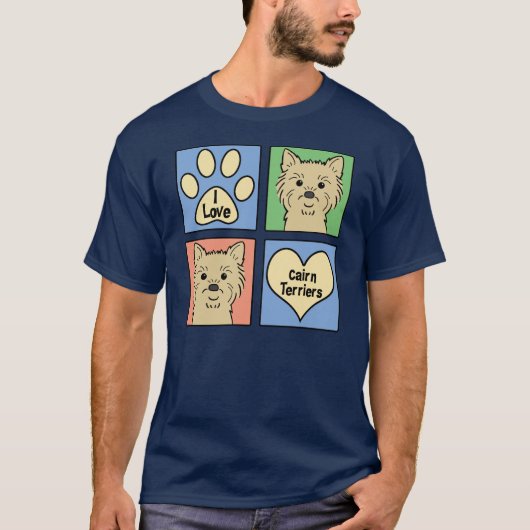 T-shirt J'aime des terriers de cairn (Devant)