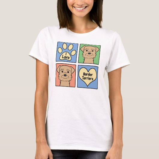 T-shirt J'aime des terriers de frontière (Devant)