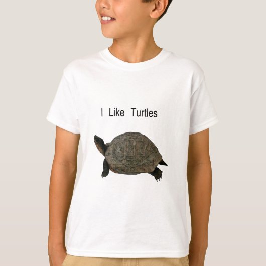 T-shirt j'aime des tortues (Devant)