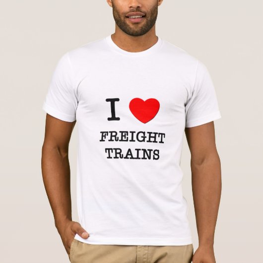 T-shirt J'aime des trains de fret (Devant)