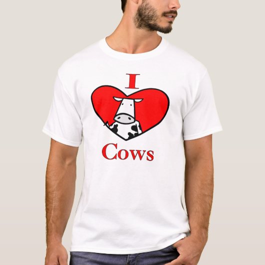 T-shirt J'aime des vaches - rouge (Devant)