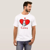 T-shirt J'aime des vaches - rouge (Devant entier)
