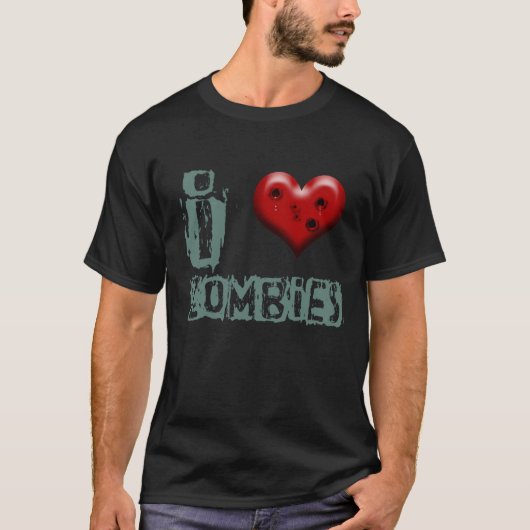 T-shirt j'aime des zombis (Devant)