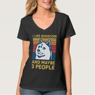 T-shirt J'Aime Dogecoin Et Peut-Être 3 Personnes Doge Meme