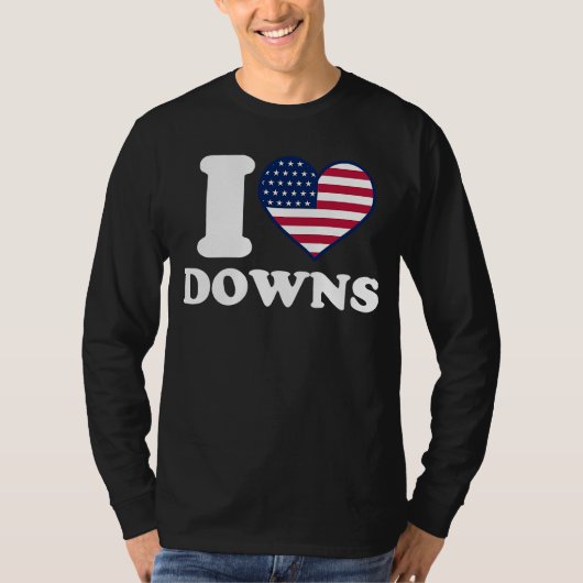 T-shirt J'aime Downs Je coeur Downs (Devant)