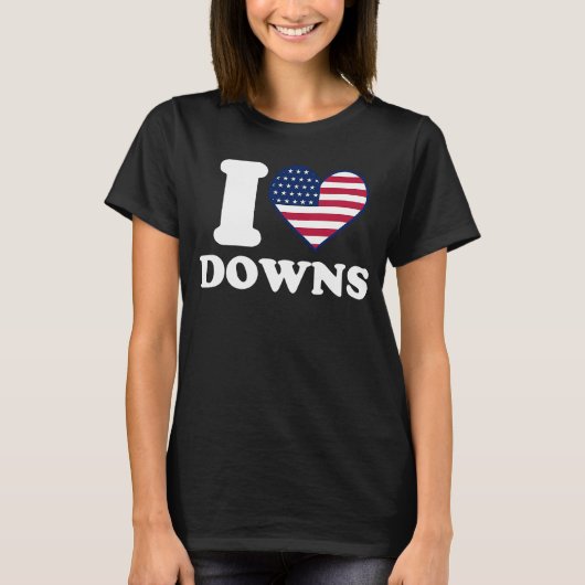 T-shirt J'aime Downs Je coeur Downs (Devant)