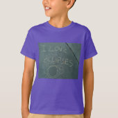 T-shirt J'aime eclipes craie écriture sur ciment (Devant)