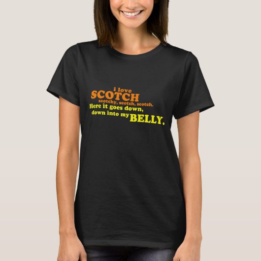 T-shirt J'aime écossais, scotchy, écossais, écossais. Ici (Devant)