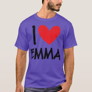 T-shirt J'aime Emma Nom Personnalisé Fille Femme Amie Meil