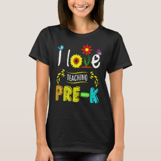 T-shirt J'Aime Enseigner Pré K Tournesol Pour L'Enseigneme