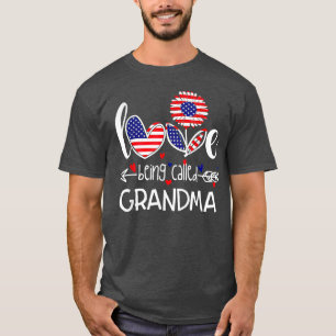 T-shirt J'Aime Être Appelé Grand-Mère Drapeau Américain 4è