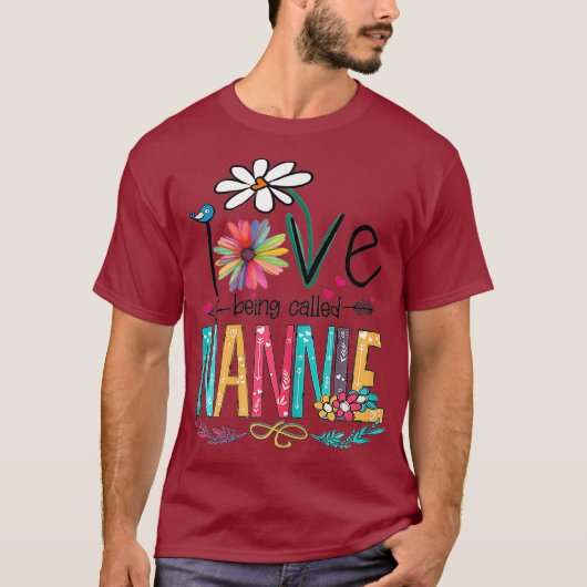 T-shirt J'Aime Être Appelé Nannie Sunflower Fête des mères (Devant)