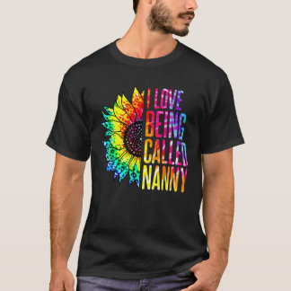 T-shirt J'Aime Être Appelé Nanny Sunflower Tie Dye Mère