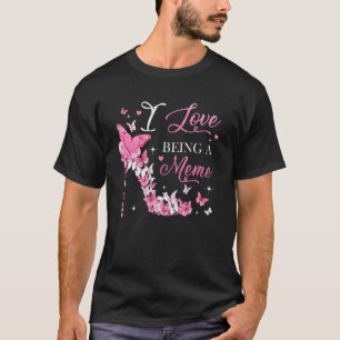 T-shirt J'aime être mème de papillons à talon élevé