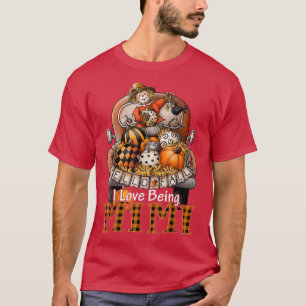 T-shirt J'Aime Être Mimi Plaid Truck Farmer Citrouille Spi