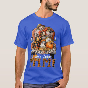 T-shirt J'Aime Être Mimi Plaid Truck Farmer Citrouille Spi