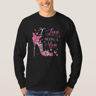 T-shirt J'aime être Nana High Heel Butterflies Mère D