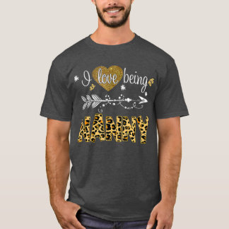 T-shirt J'Aime Être Nanny Leopard Plaid Mothers Day