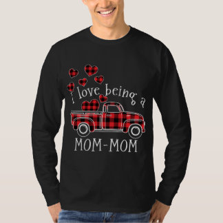 T-shirt J'aime être un camion rouge MOM-MOM avec coeur val