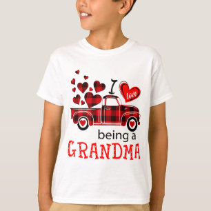 T-shirt J'aime être un camionneur de grand-mère Red Plaid