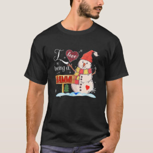 T-shirt J'Aime Être Un Gammi Snowman Amusant Famille Chris