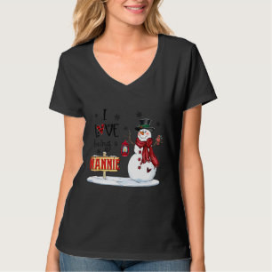 T-shirt J'Aime Être Un Nannie Snowman Noël mignon Grand