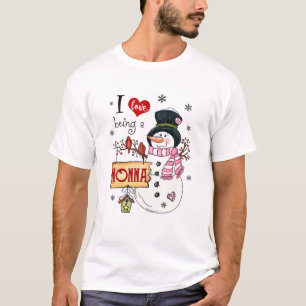 T-shirt J'Aime Être Un Nonna Snowman Noël Drôle Noël N