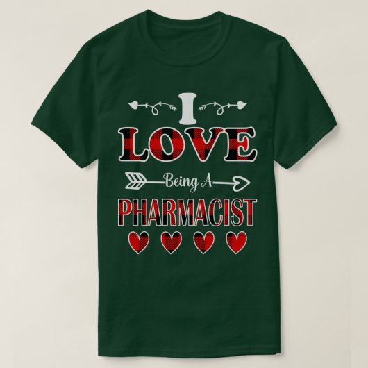 T-shirt J'aime être un pharmacien valentines jour (Design devant)