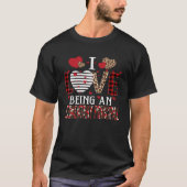 T-shirt J'Aime Être Un Principal Élémentaire Red Plaid Val (Devant)