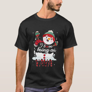 T-shirt J'Aime Être Un Yaya Snowman Noël Drôle