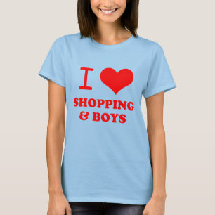 T-shirt j'aime faire des emplettes et garçons
