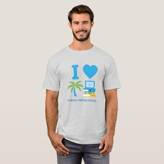T-shirt J'Aime Florida Virtual School, Ash (Devant entier)