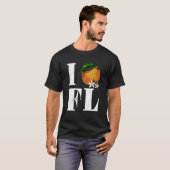 T-shirt J'aime Floride Orange Fruits États américains (Devant entier)
