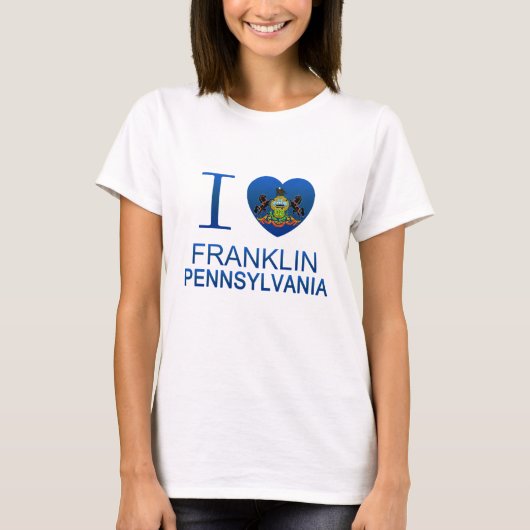 T-shirt J'aime Franklin, PA (Devant)