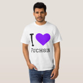 T-shirt J'aime fuchsia (Devant entier)
