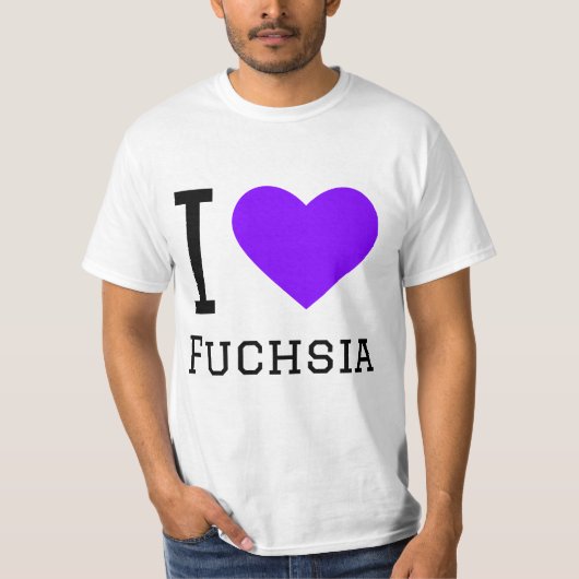 T-shirt J'aime fuchsia (Devant)