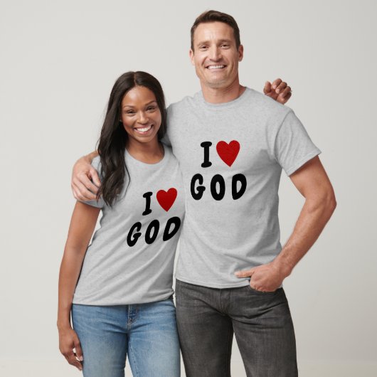T-shirt J'aime G O D | Coeur texte personnalisé DIEU relig (Unisexe)