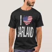 T-shirt J'Aime Garland Avec Drapeau Américain (Devant)