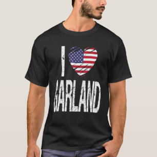 T-shirt J'Aime Garland Avec Drapeau Américain