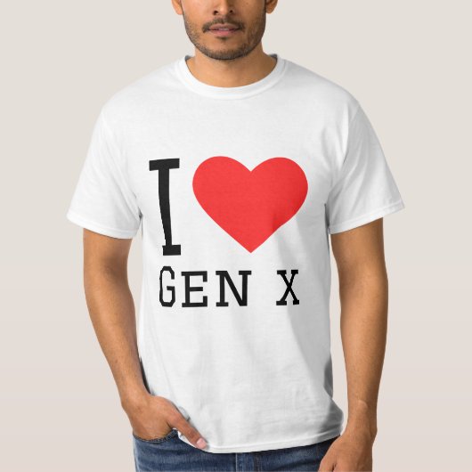 T-shirt J'aime gen x (Devant)
