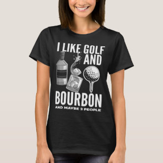 T-shirt J'Aime Golf Et Bourbon Et Golf 3 Personnes