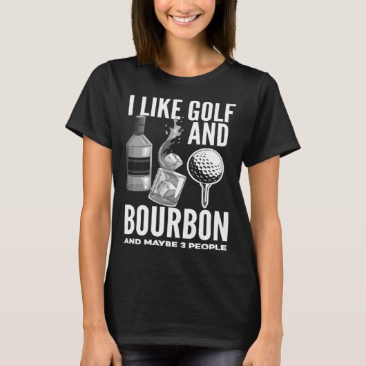 T-shirt J'Aime Golf Et Bourbon Et Golf 3 Personnes (Devant)